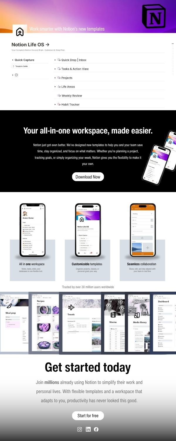 Notion — email design study