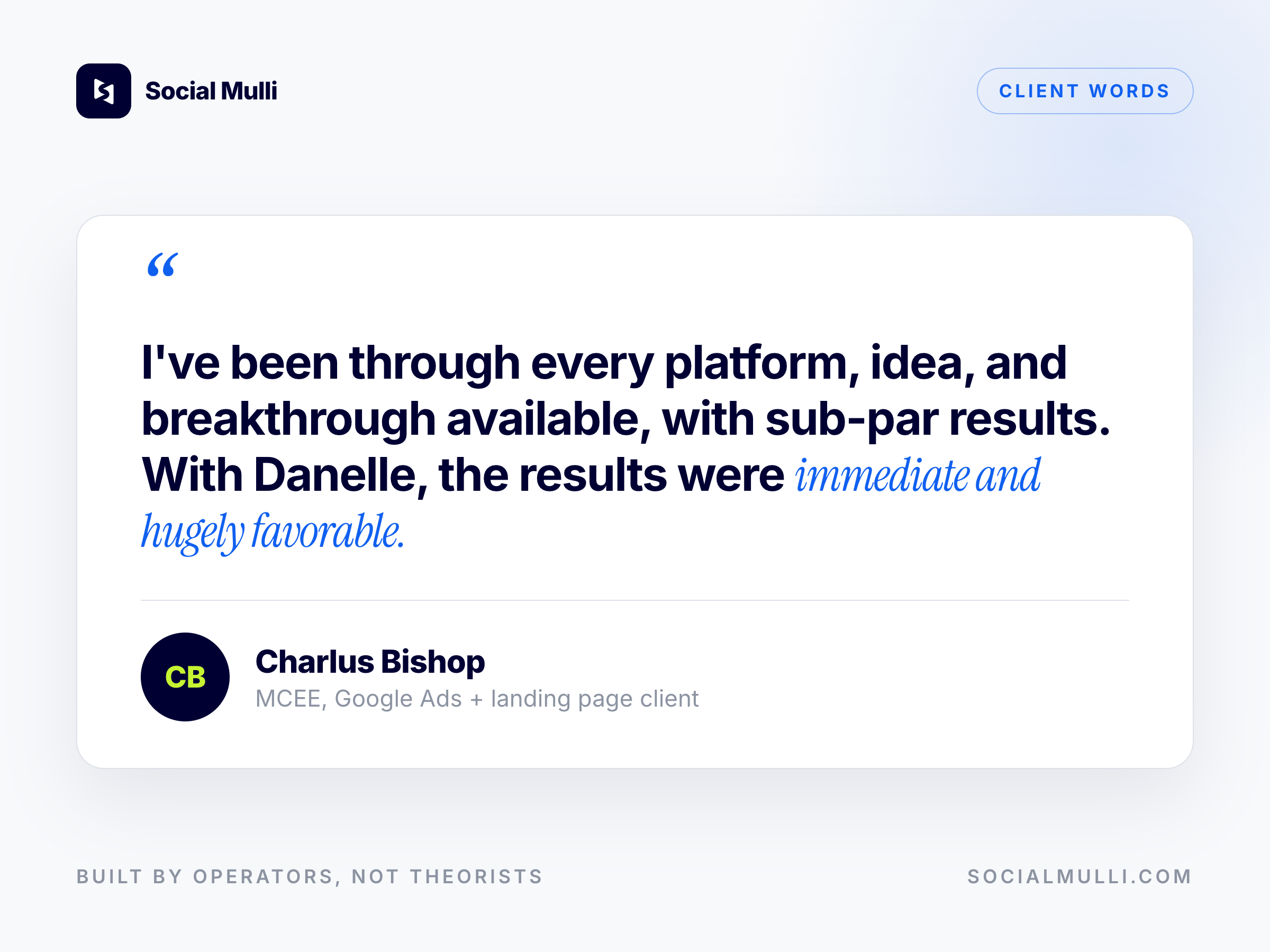 Google Business Profile testimonial card