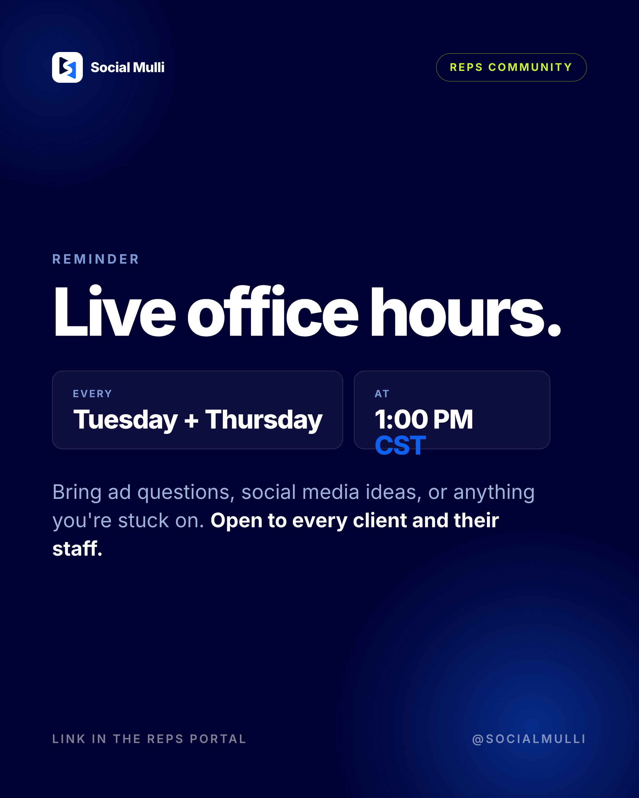 Office hours promo graphics