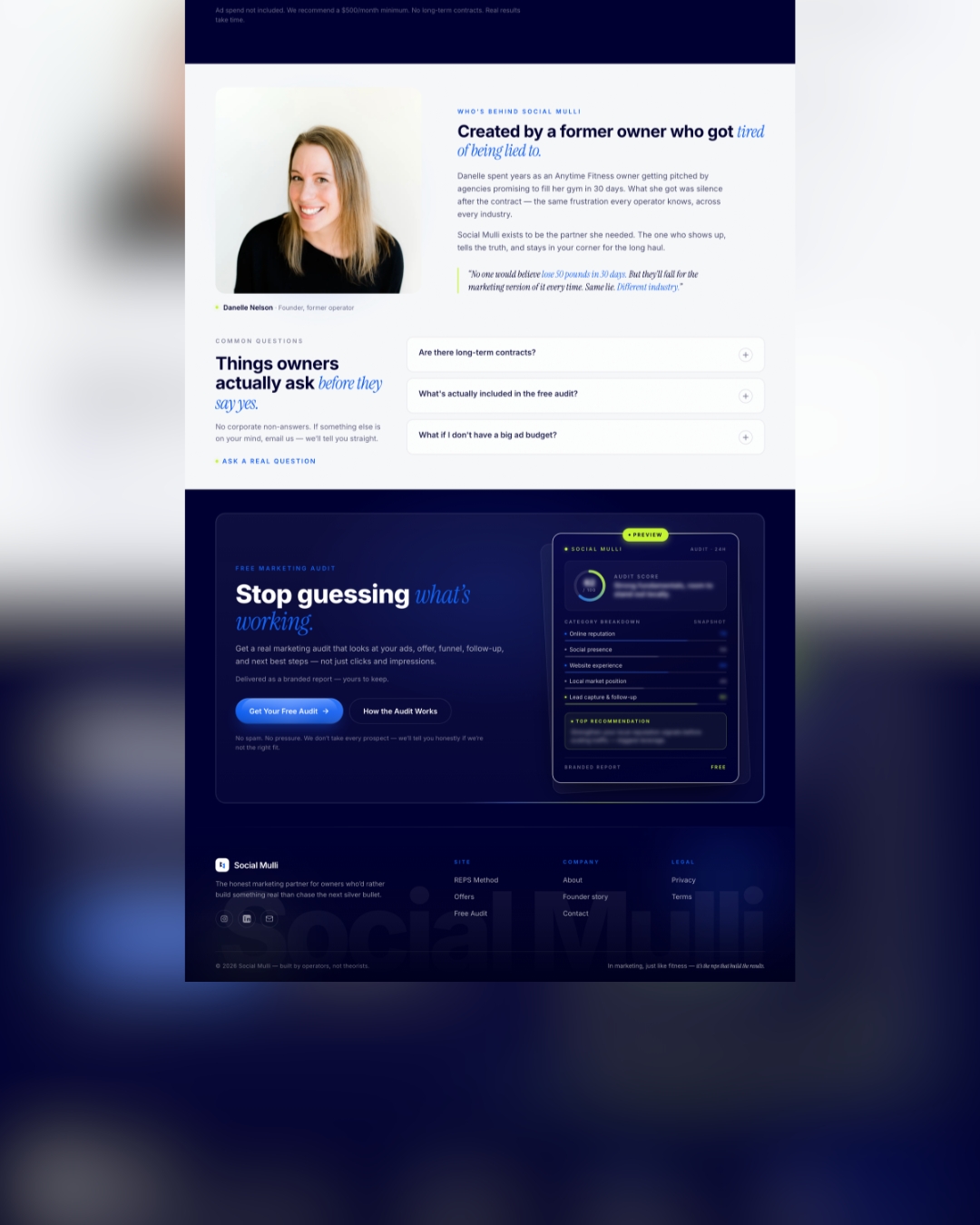 Social Mulli website — FAQs, results & next-step CTA